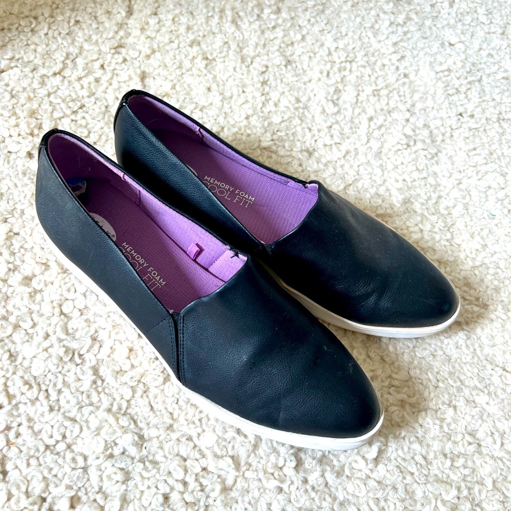 Women’s slide on sneakers, black, size 7